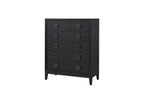 5 Drawer Chest Ample Storage with Cedar & Felt-Lined Drawers - Black or Light Brown