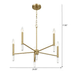 Courtyard 5 Light Candle Chandelier - Clear / Gold