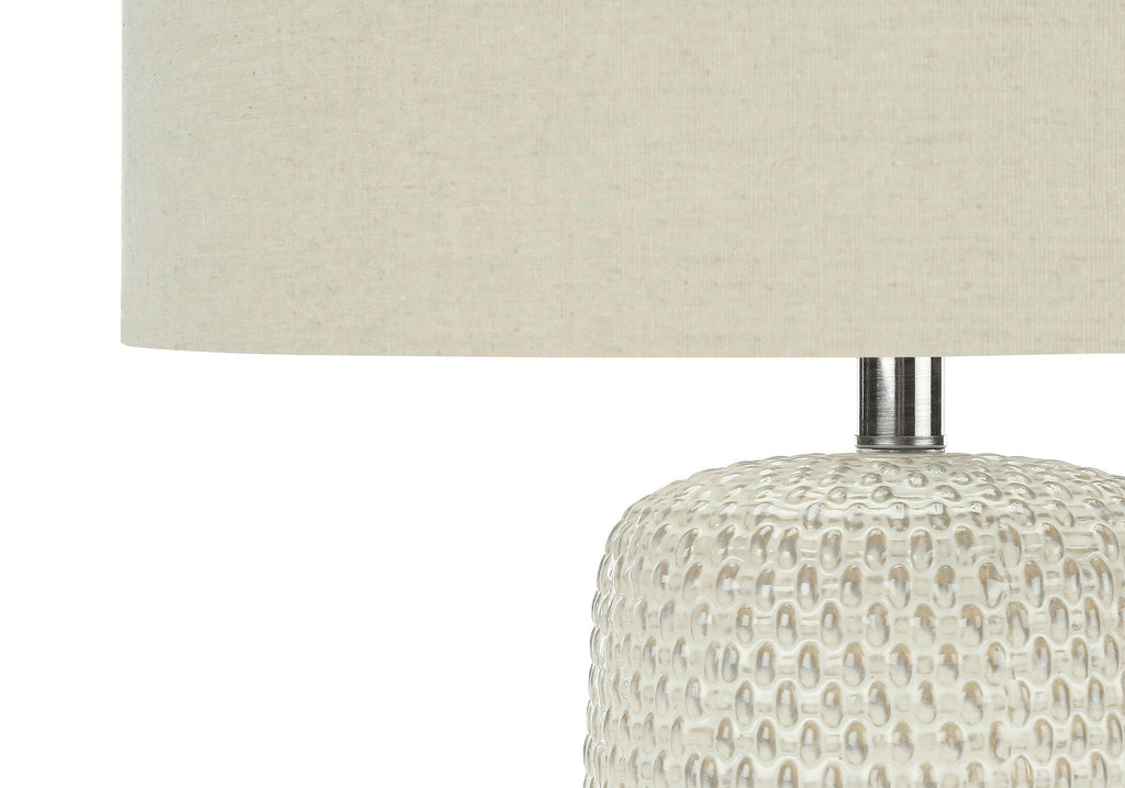 Contemporary Ceramic Table Lamp with 3-Way Lighting - Beige