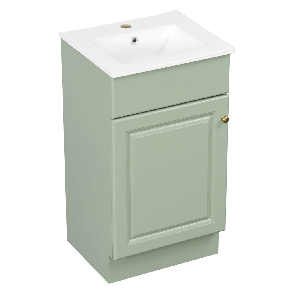 Bathroom Vanity with Sink and Adjustable Shelf - Multiple Colors