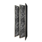 Herero 4 Panel Decorative Room Divider with Glass and MDF - Black