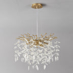 6-Light Crystal Chandelier with Gold Finish - Elegant Ceiling Lamp