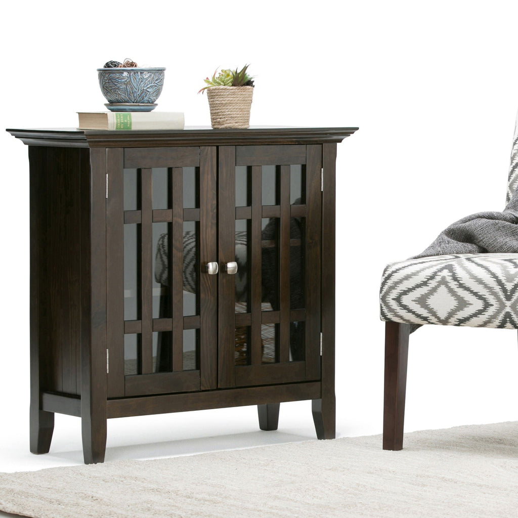 Storage Media Cabinet with Adjustable Shelves - Dark Brown, Light Brown, Dark Gray