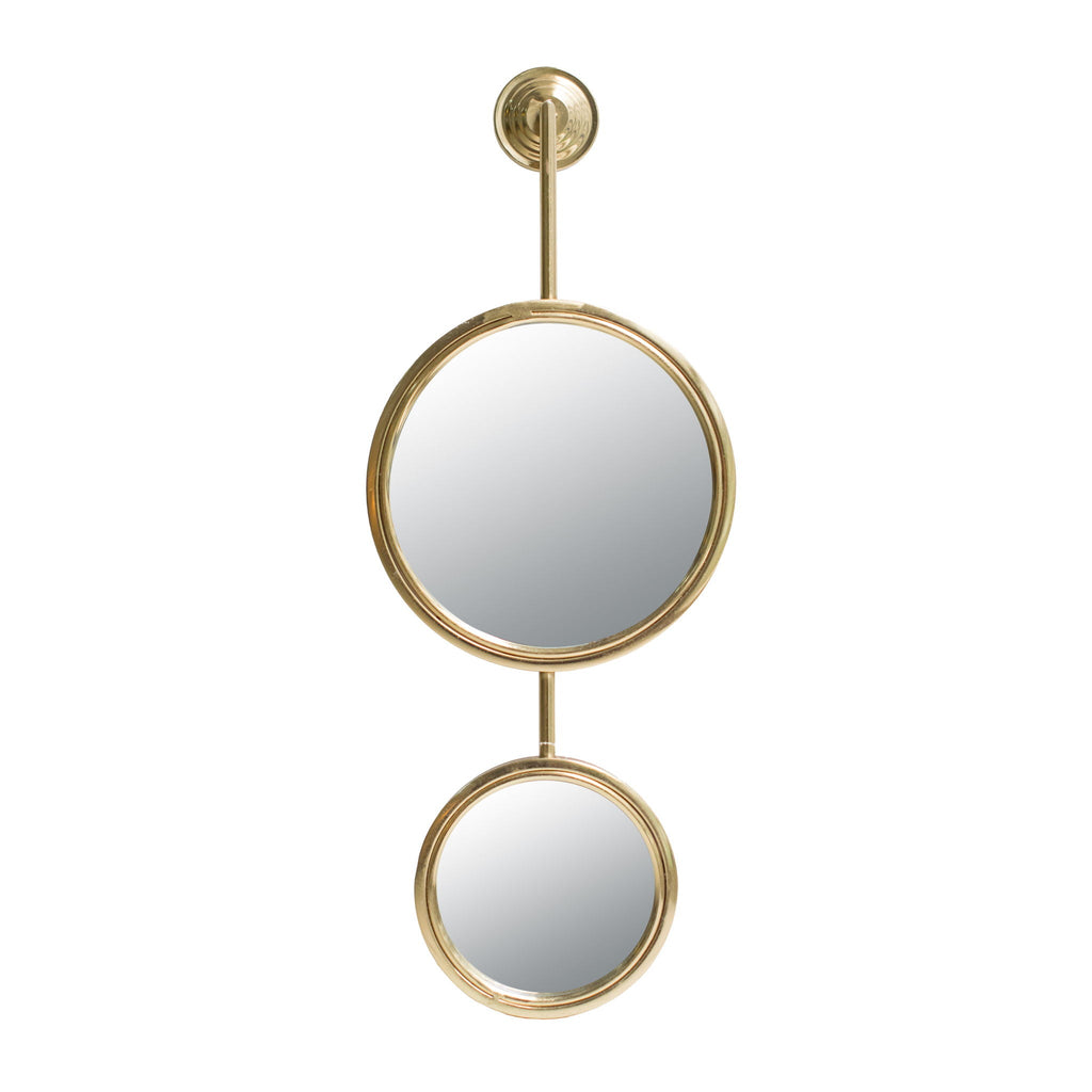 2 Circle Mirrors For Wall Decor in Gold
