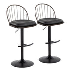 Farmhouse Adjustable Height Barstool Set with Swivel - Bronze or Black