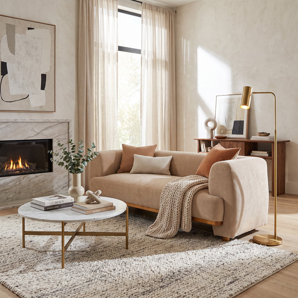 Modern Upholstered Velvet Sofa with Wood Frame - Nomad