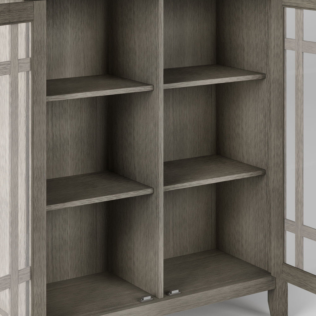 Storage Media Cabinet with Adjustable Shelves - Dark Brown, Light Brown, Dark Gray