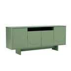 Sideboard With Adjustable Shelves and Soft Close Doors - White, Light Brown, Green