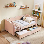 Gingham Daybed with USB Charging Port and Wave-Shaped Design - Multiple Colors