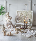 Large Cherry Blossom Canvas Art Print with Gray / White Matte Finish