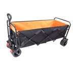 Large Capacity Folding Outdoor Wagon Cart with Extender - Black & Orange