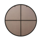 Metal Framed Circular Wall Mirror with Modern Design - Black or Gold