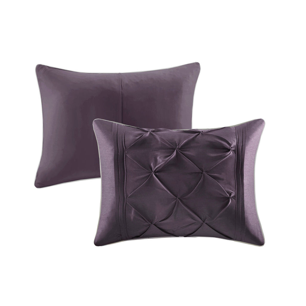 7 Piece Tufted Comforter Set - Plum California King