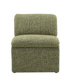 Curved Shape Accent Chair with Premium Fabric Upholstery - Beige or Green