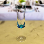 Oval Halo Acrylic Champagne Flutes with Unbreakable Design - Blue or White