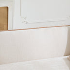 82" Curved Boucle Sofa with Soft Cushions - White