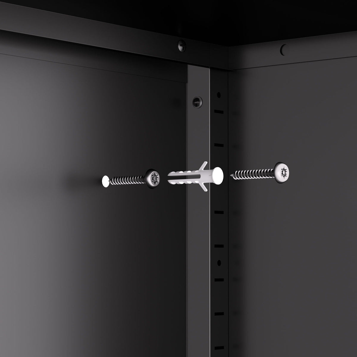 Steel Garage Storage Cabinet with Adjustable Shelves and Lock – Black or White