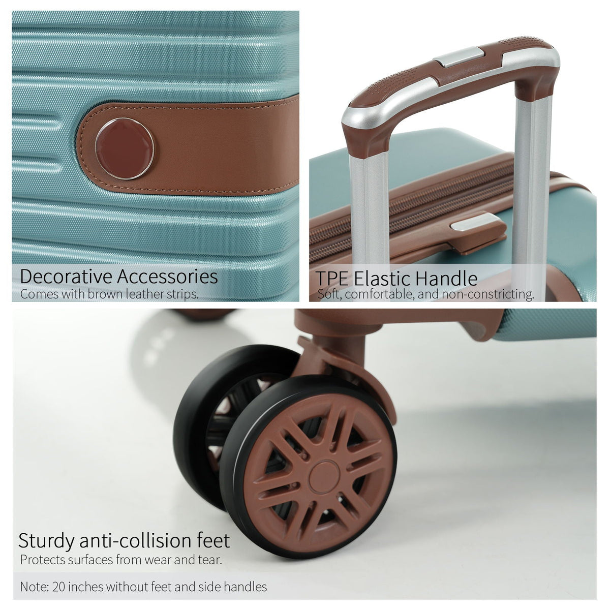4 Piece Hard Shell Luggage Set with Spinner Wheels - Multiple Colors
