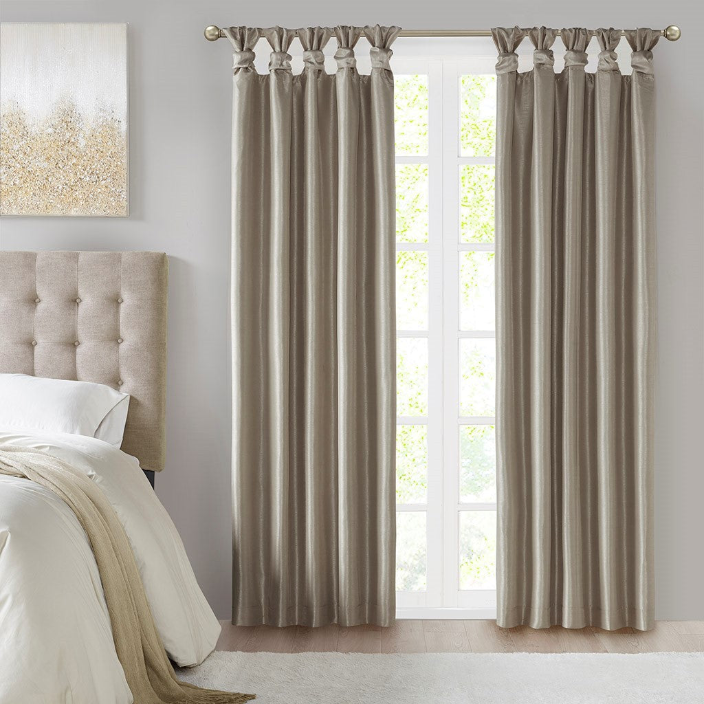 Twist Tab Total Blackout Window Curtain Panel with Thermal Technology - Pewter