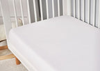 Hyper-Linen Crib Sheet with Powerband® - White