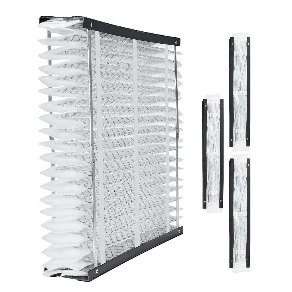 MERV 13 Electrostatic Pleated HVAC Furnace Filter 4-Pack with High Efficiency - White