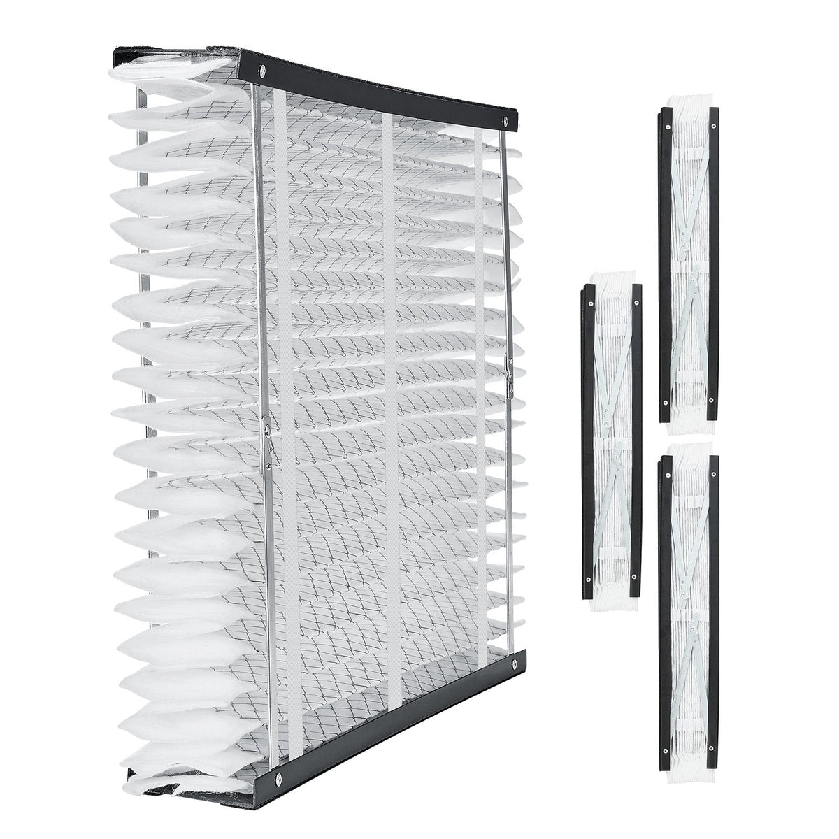 MERV 13 Electrostatic Pleated HVAC Furnace Filter 4-Pack with High Efficiency - White