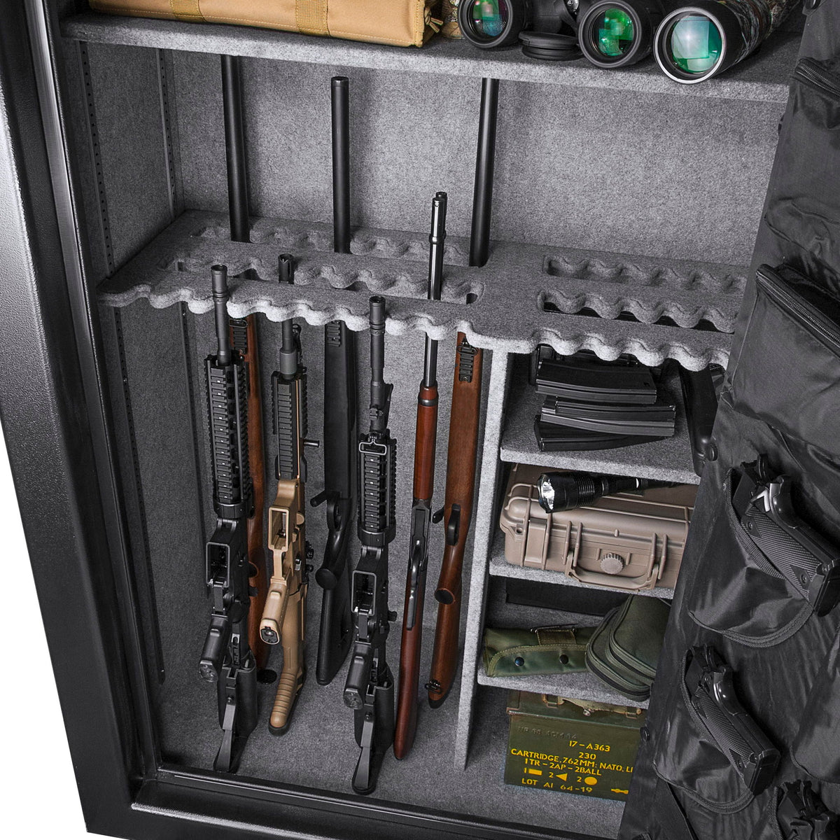 Tall Fireproof Protection Safe Vault with Solid Steel Construction - Black