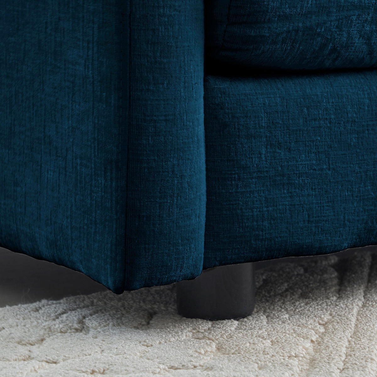 Modular U Shaped 5-Seater Sectional Sofa with Ottoman - Blue Chenille