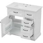 36" Bathroom Vanity with Sink and Soft Close Hinges - Dark Gray or White