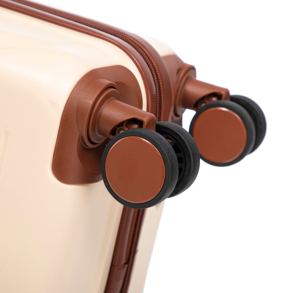 Beige 2-Piece Spinner Luggage Set with Hard Shell - Beige