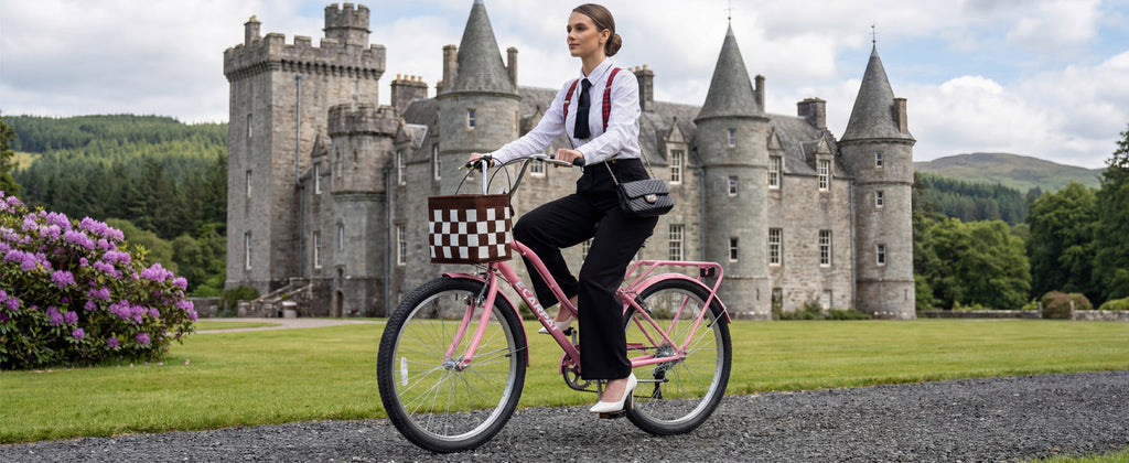 26 Inch 7-Speed City Commuter Bike with Lock & Detachable Basket - Pink
