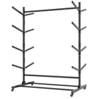 Freestanding Kayak Storage Rack with Lockable Wheels - Black