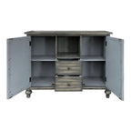 Weathered Gray Console Table with Open Compartment Storage - Velika