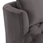 Velvet Swivel Accent Chair with Button Tufting - Dark Gray or Pink