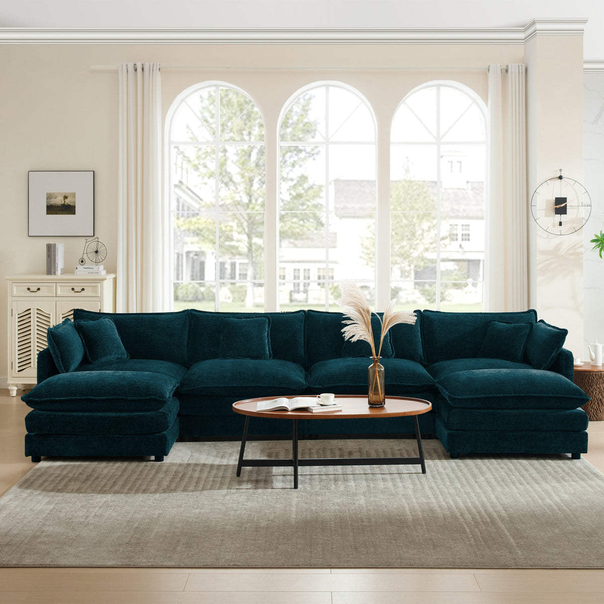 Comfort U Shaped Couch with Reversible Chaise - Chenille