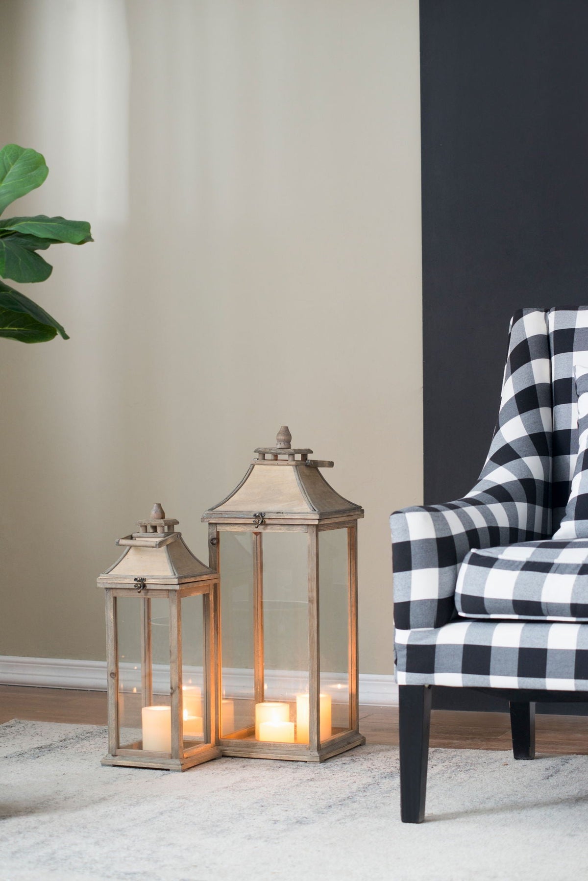 Ivory Candle Lantern Decorative Set