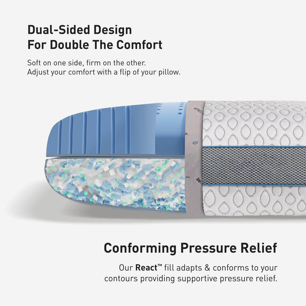 King Cooling Pillow with Dual Comfort - White