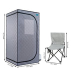 Portable Grey Steam Sauna Tent with Remote Control and Chair