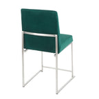 Fuji Contemporary High Back Dining Chair Set with Upholstered Seat - Multiple Colors