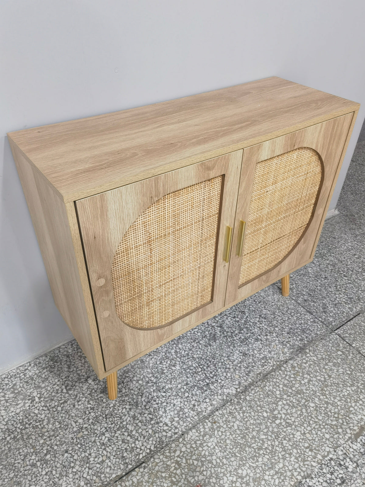 Buffet Cabinet with Storage with Modern Farmhouse Design - Black