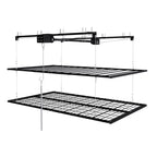 Overhead Garage Storage Rack with Crank System - Black or White