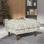 Abstract Ottoman - Upholstered Ottoman with Engineered Wood Frame - Black