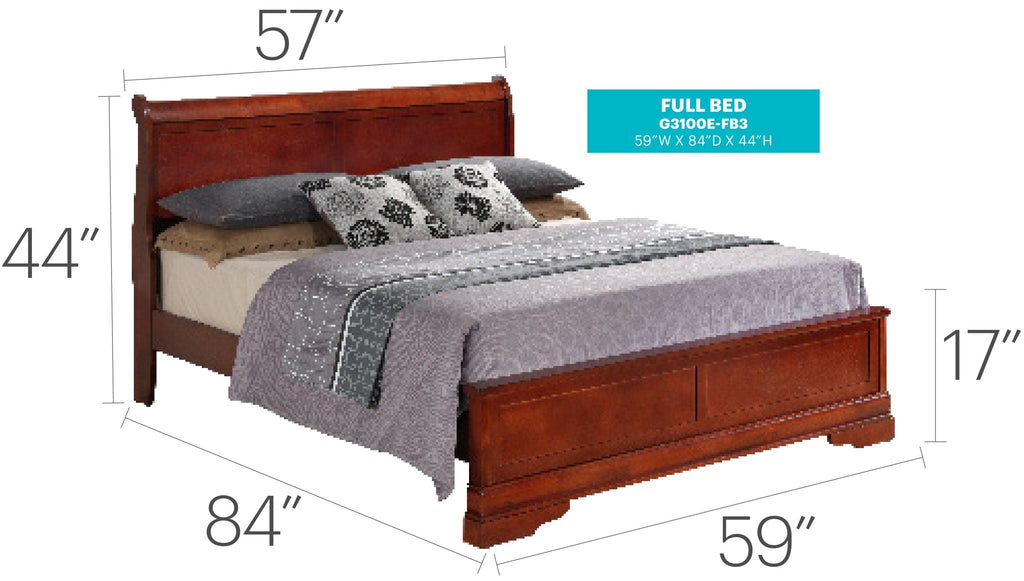 Sleigh Bed with Low Footboard - Real Wood Veneers, Multiple Colors