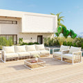 Modern Minimalist 7-Piece Metal Patio Sectional Sofa Set with Cushions - Black