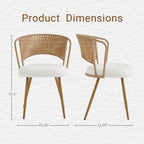 Farmhouse Style Wicker Dining Chair with Wing-Back Design - Light or Dark Brown