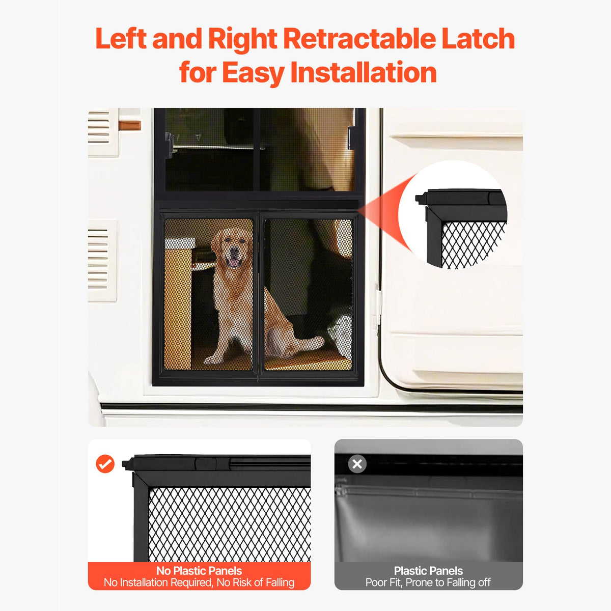 RV Screen Door Protector with Reinforced Frame - Aluminum Alloy