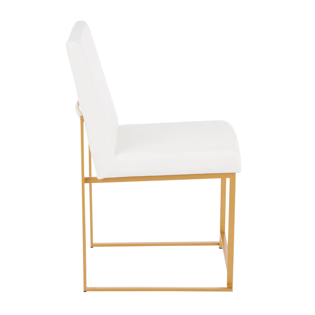 Contemporary High Back Dining Chair Set with Upholstered Seat - Multiple Colors