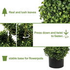 7FT Spiral Topiary Trees with Realistic Faux Boxwood - Green