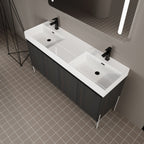 Freestanding Bathroom Vanity With Resin Sink And Storage Cabinet