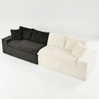 Luxury Multifunctional Sofa for Living Room with Adjustable Layout - Black, Dark Green, White, Pink